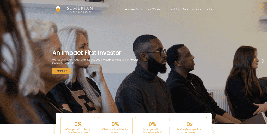 Sumerian Foundation impact investment homepage